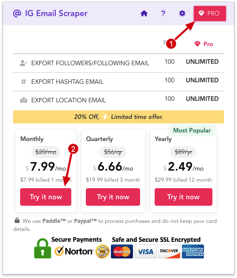 Instant Email Verifier chrome extension subscribe pro